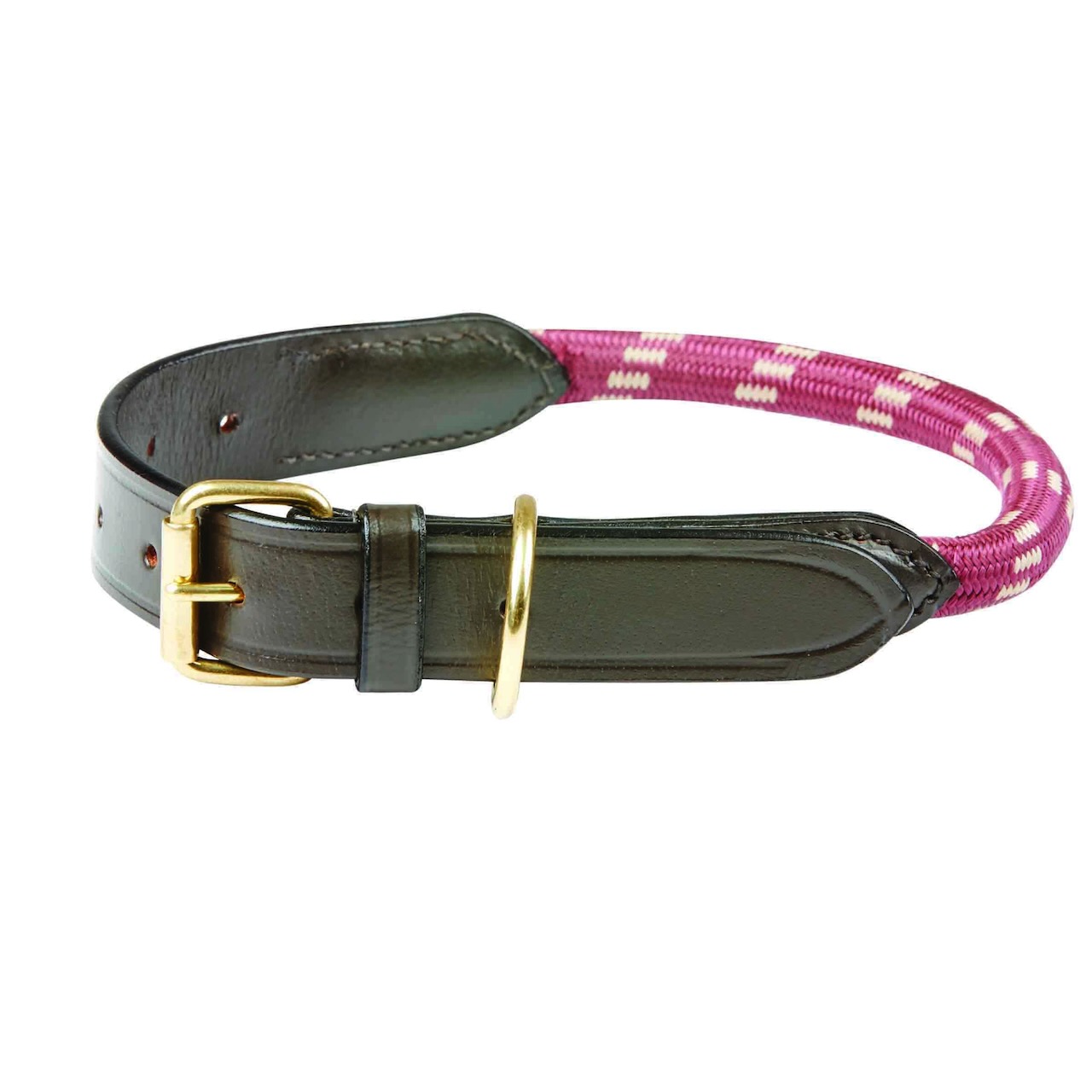 Dog Collar Rope Leather, various colours