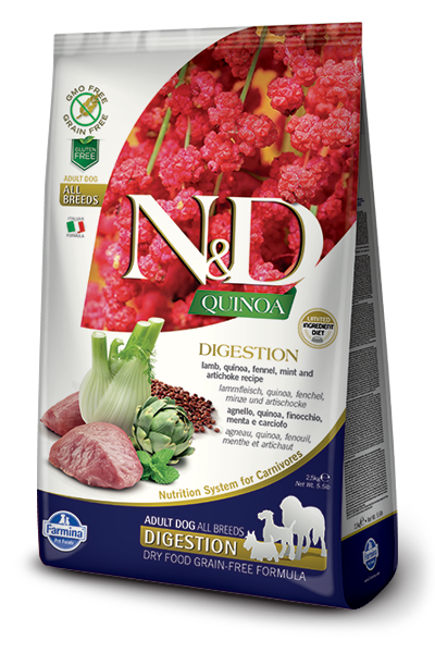 N&D Quinoa, Trockenfutter Hunde, Adult, Digestion, Lamm & Fenchel, 7 Kg