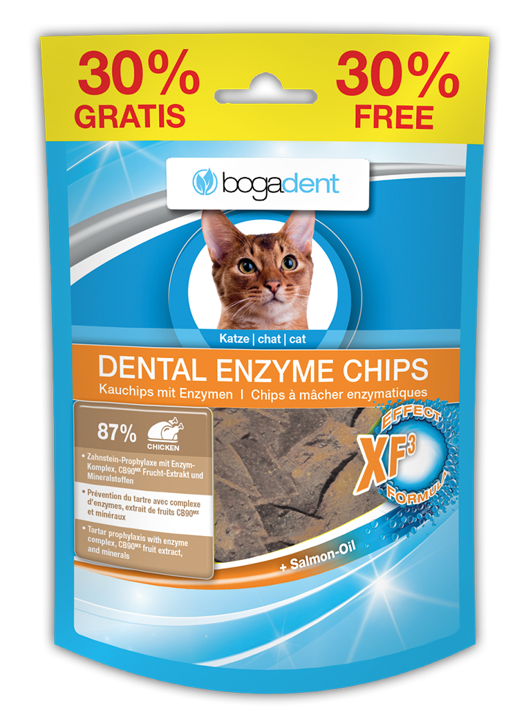 bogadent Dental Enzyme Chips Aktionspack x8 Stk. Huhn Katze 50g + 30%
