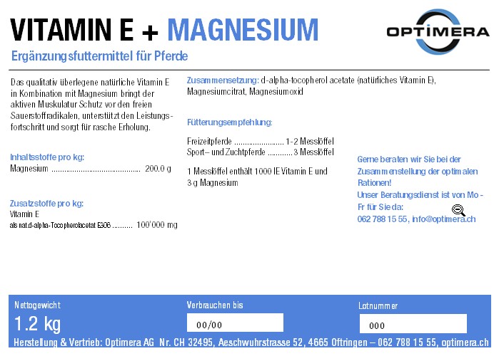 Vitamin E + Magnesium, 1.2kg