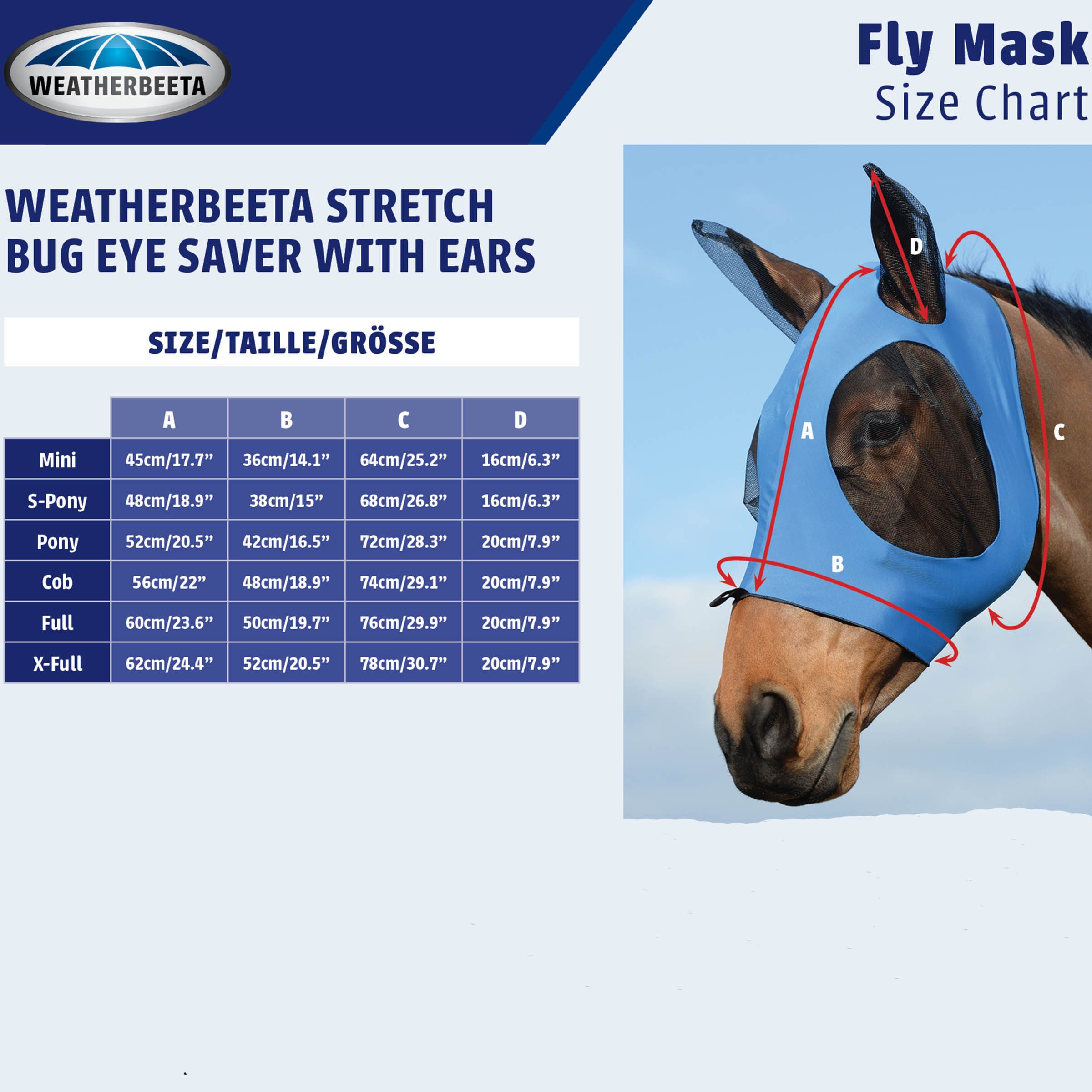 Fliegenmaske Stretch Insekten-Augenschoner mit Ohren und Schopfloch violett/schwarz