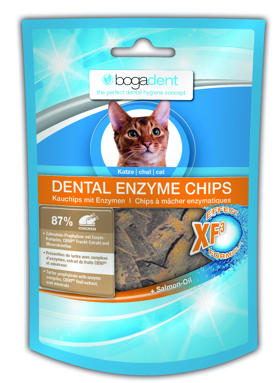 bogadent Dental Enzyme Chips Huhn Katze 50g