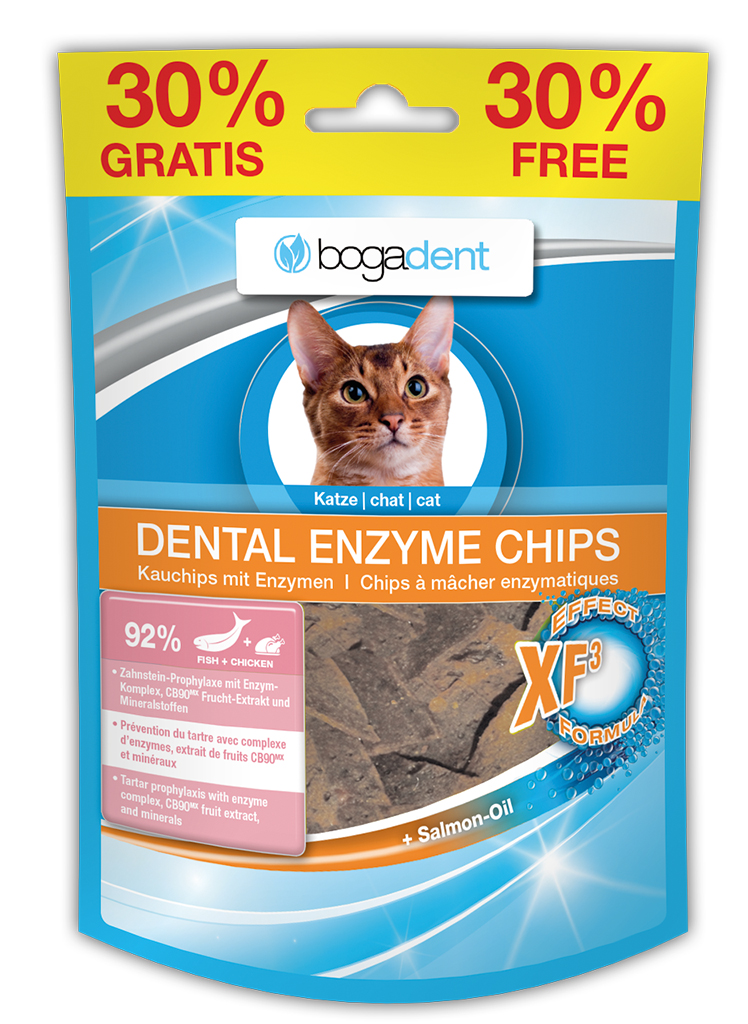 bogadent Dental Enzyme Chips Aktionspack x8 Stk. Fisch Katze 50g + 30%
