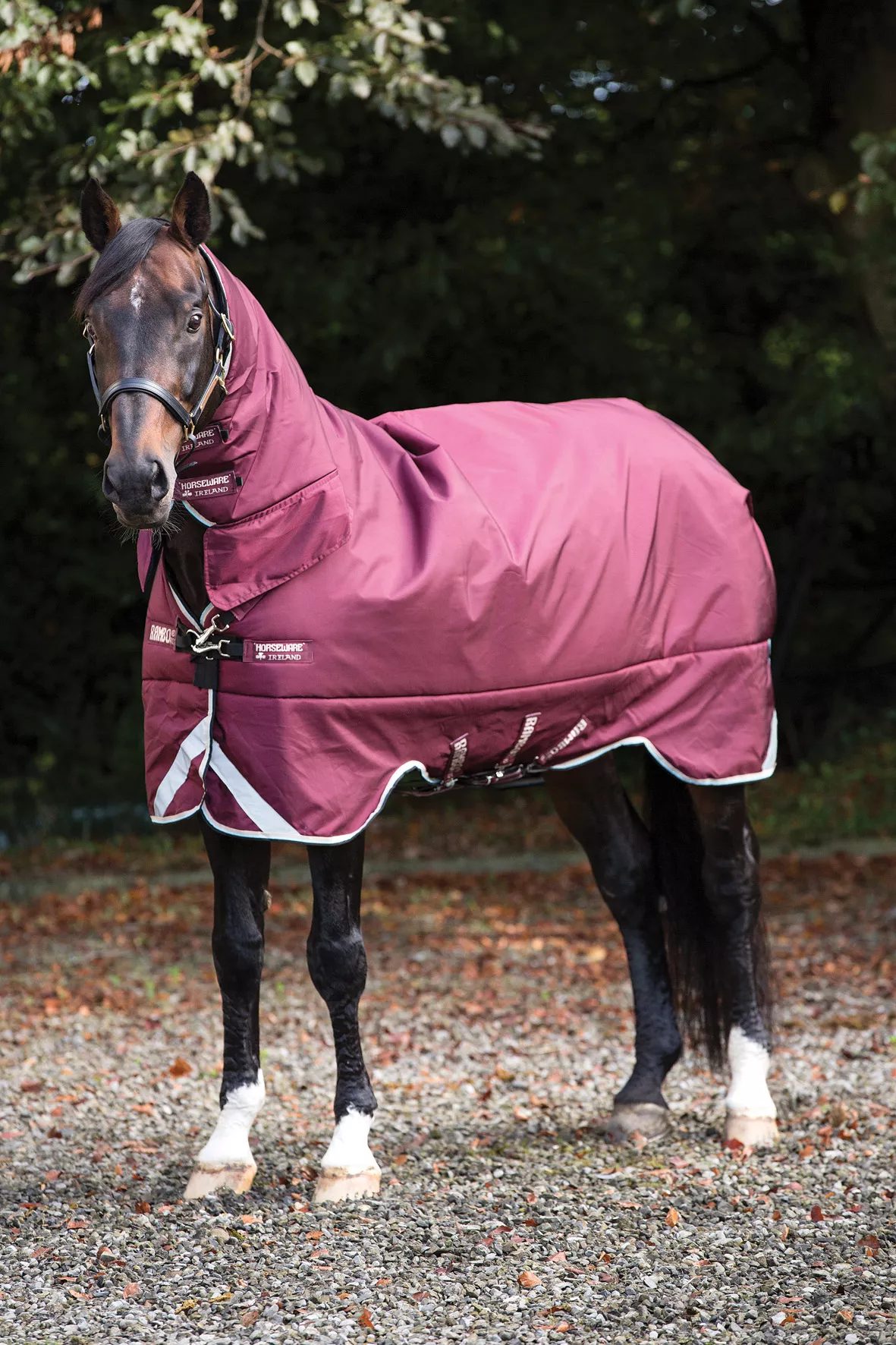 RAMBO ALL IN ONE Turnout, 400 g, burgundy with reflective stripes