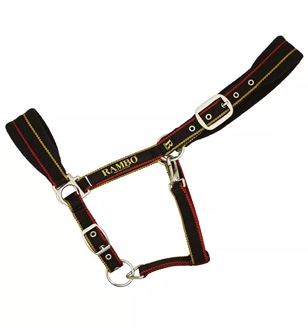 RAMBO padded HALF, black with red/gold