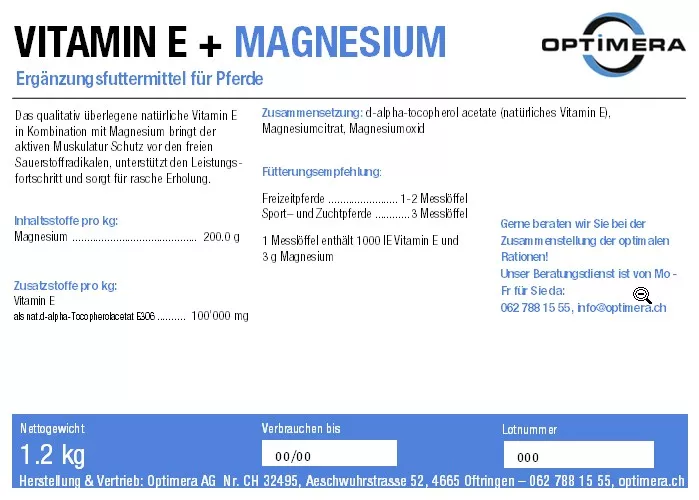 Vitamin E + Magnesium, 1.2kg