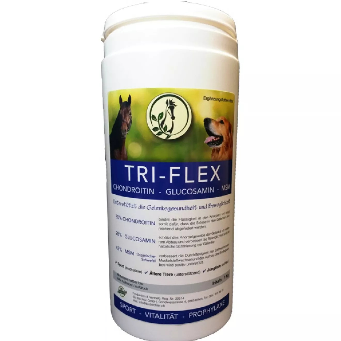 TRI-FLEX, polvere protettiva per le articolazioni, barattolo da 750 g