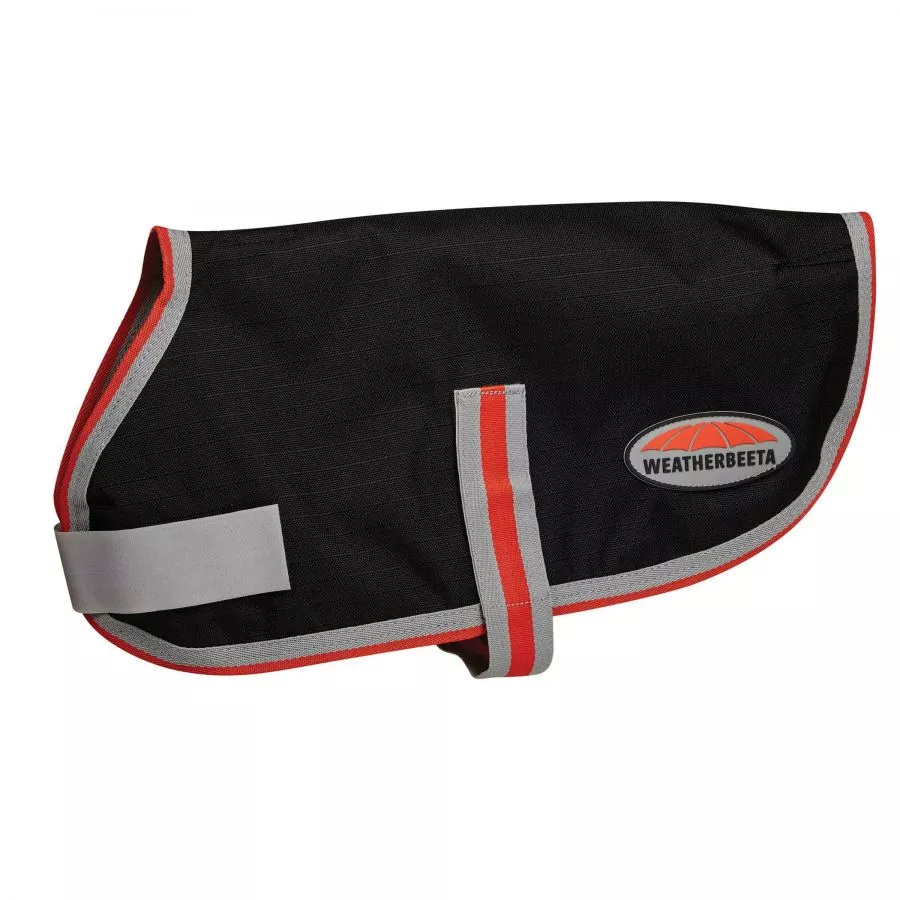 Therapy-Tec dog coat, schwarz/silber/rot